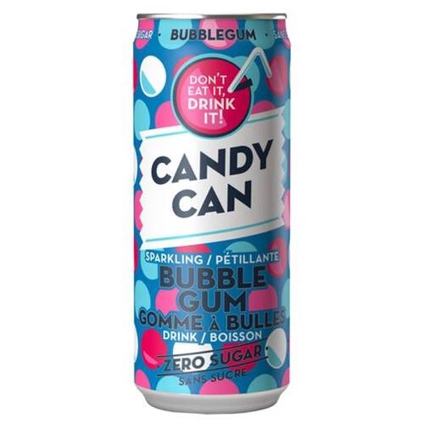 Candy Can Zero Sugar Bubble gum and birthday cake Drink Multipack – 24 x 330ml Cans total