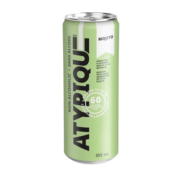 Atypique Non-Alcoholic Mojito-Style Sparkling Beverage, 12 x 355 mL Cans