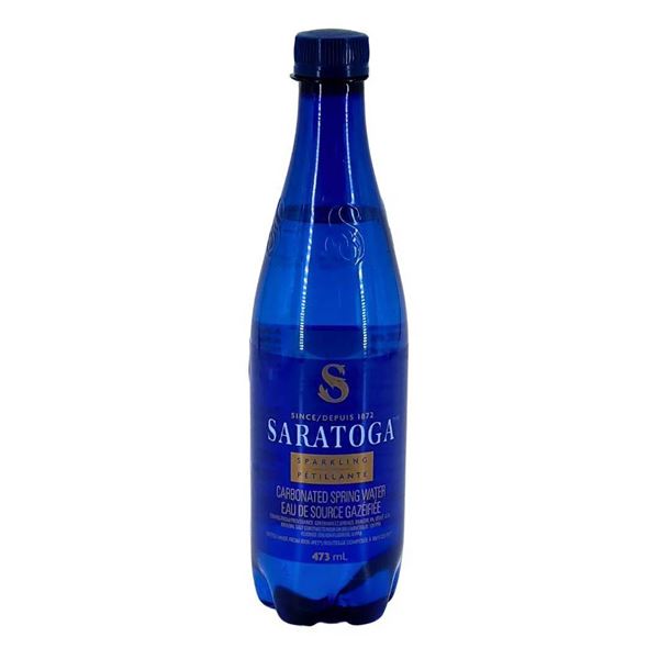 Saratoga Sparkling Carbonated Spring Water 473ml Bottles Lot of 23