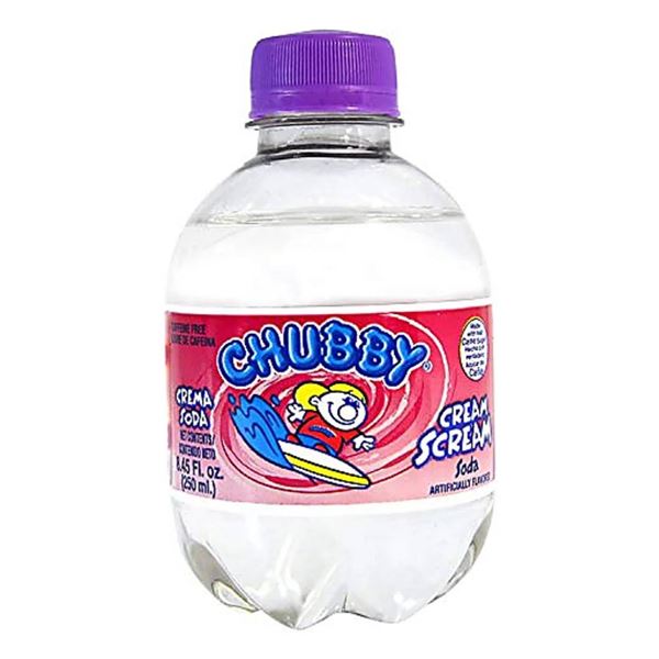 Chubby Soft Drink, Cream Soda Flavor, 24 x 250ml Bottles