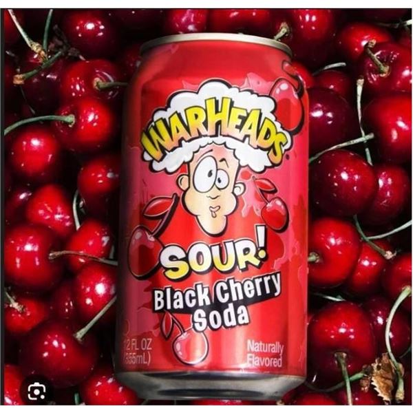 WarHeads Sour Black Cherry Soda  (12 x 355ml)