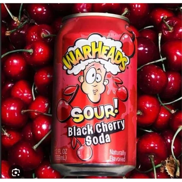 WarHeads Sour Black Cherry Soda  (12 x 355ml)