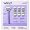Image 1 : Flamingo Shave Kit With Purple Razor Handle And 13 Cartridges