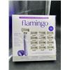 Image 2 : Flamingo Shave Kit With Purple Razor Handle And 13 Cartridges