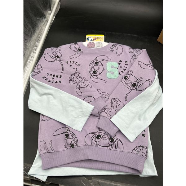 Disney Stitch Sweatshirt and T-Shirt Set, Size 5