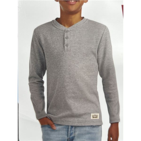 Levi’s Long Sleeve Thermal Shirt, Boys’ Size 10/12, Gray
