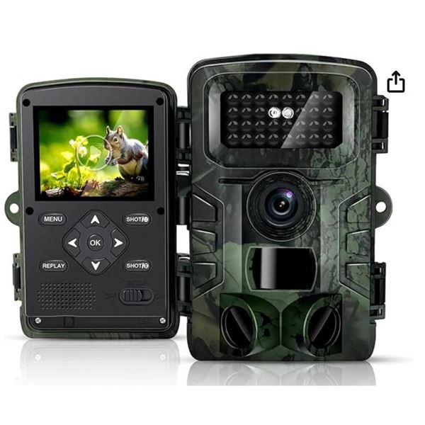 Haza Trail Camera 58MP 2″ Huge Screen 1520P/2.7K HD Game Hunting Camera with Memory Card Ni