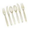 Image 1 : Prestee 180 Gold Glitter Plastic Silverware Cutlery Set