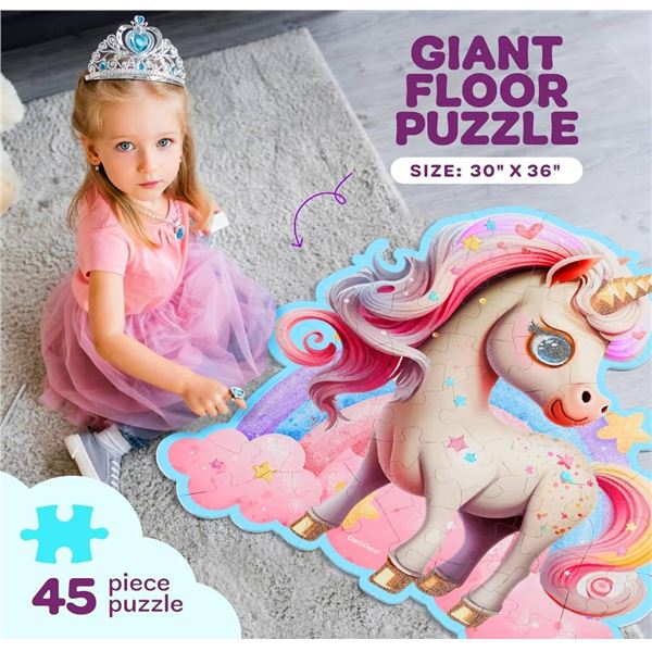 Dan & Darci Shimmery Unicorn Floor Puzzle, 45 Pieces, Ages 3+