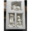 Image 3 : 3 Easimecor Ceramic Bunny Figurines for Spring Decor