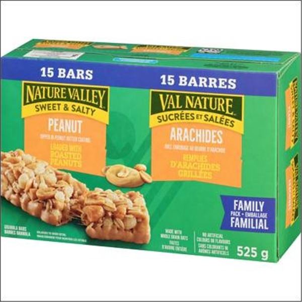Nature Valley Sweet and Salty Peanut Granola Bars, 2 x 15 Count, 525 g Each