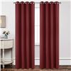 Image 1 : Joydeco Premium Curtains, Red, 60×95 Inches