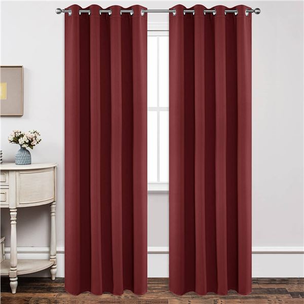 Joydeco Premium Curtains, Red, 60×95 Inches