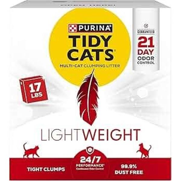 Purina Tidy Cats Lightweight Multi-Cat Clumping Litter, 17 lb