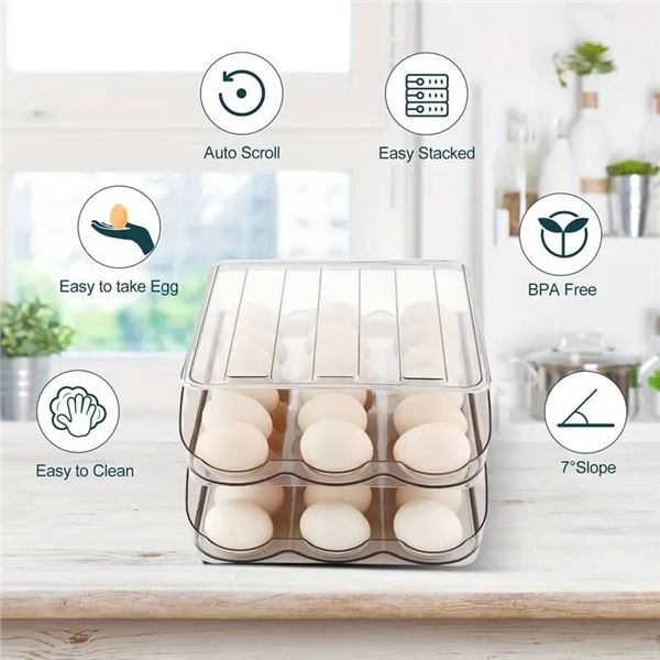 Pure Future Egg Holder for Fridge, 2 Pack