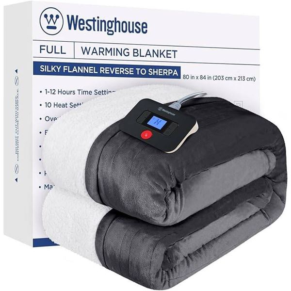 Westinghouse 80In x 84In Warming Blanket With Cozy Sherpa