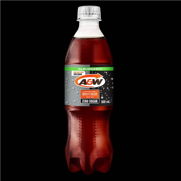 A&W Root Beer Zero Sugar Bottles, 17 x 500ml Each