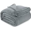 Image 1 : Gray Plush Blanket with Soft Texture