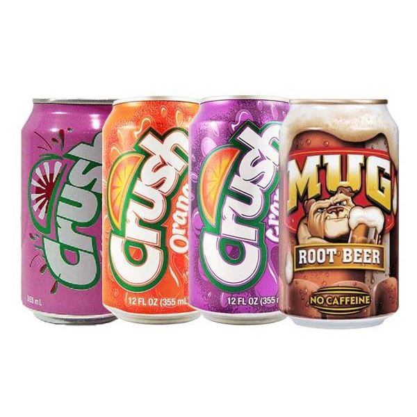 Crush Variety Soda Pack with 32 Cans (355 mL Each)