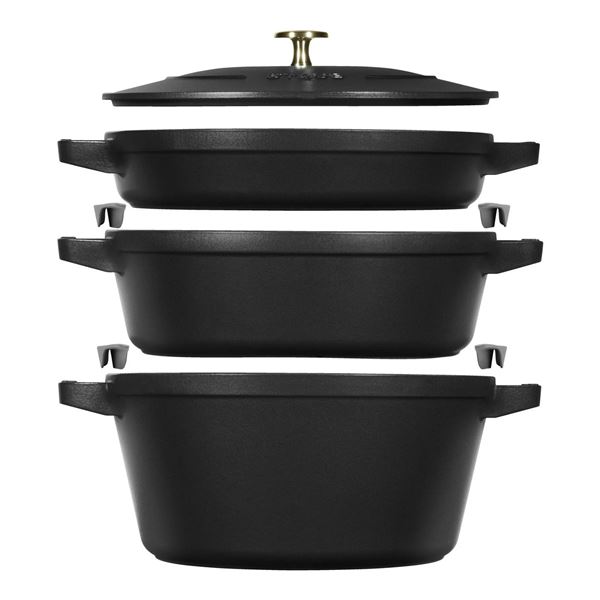Staub Stackable Set Including 4-Piece Cocotte and Fry Pan, 24cm
