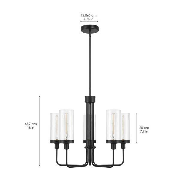 Empire Lighting Métier 5-Light Pendant in Black Finish