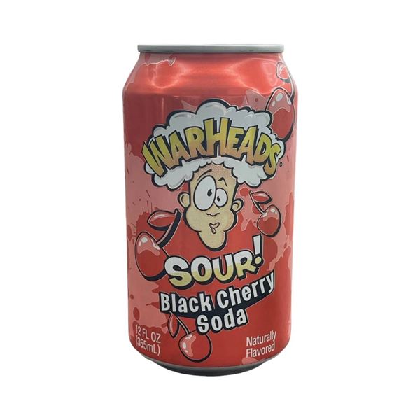 Warheads Sour Black Cherry Soda – 12 Cans, 355 mL Each