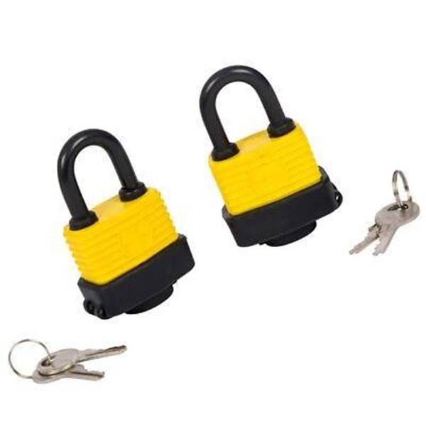 Shopmaster Weather Resistant Laminated Steel Padlocks 1.5 Inch 2-Pack