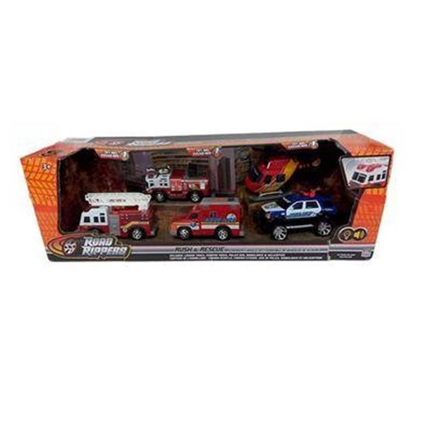 Road Rippers Rush and Rescue Vehicle Set With 5 Emergency Vehicles