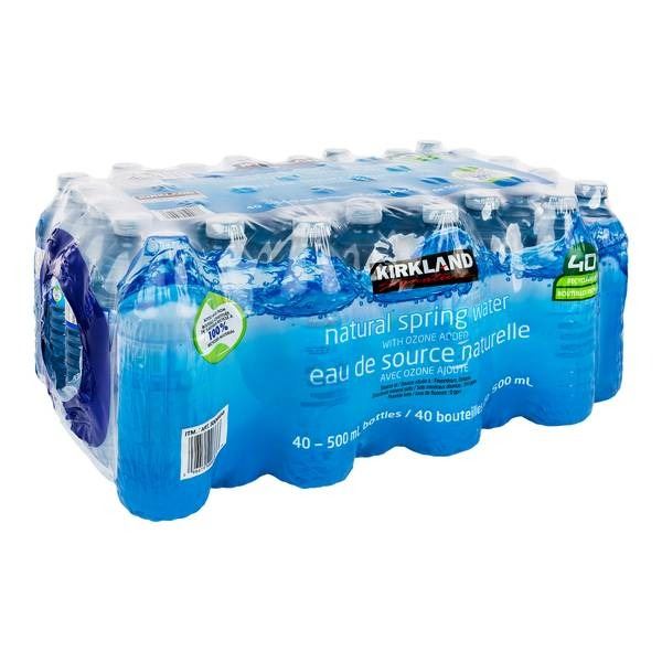 Kirkland Natural Spring Water 40 Bottles, 500 mL Each