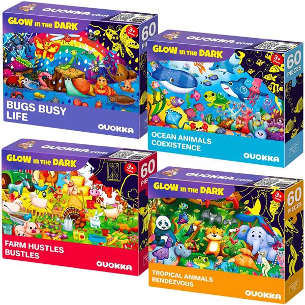 Quokka Tropical Wildlife Glow in The Dark Puzzle, Ages 3+