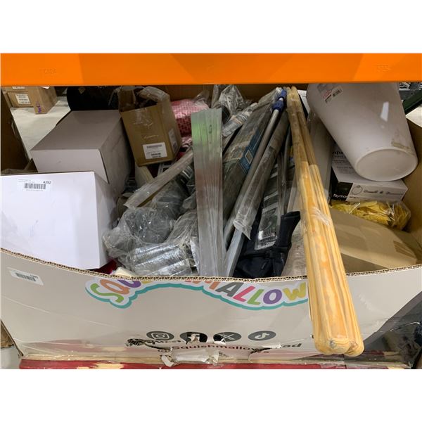 Pallet of Mixed Items Including Tools, Hardware, and Miscellaneous Products