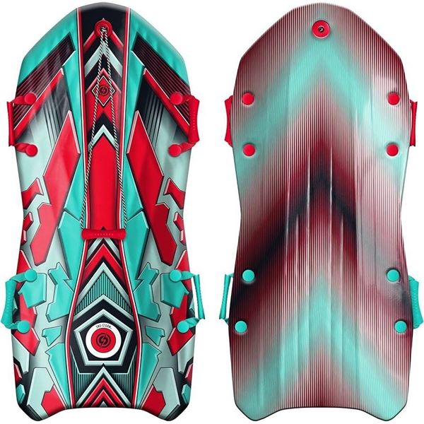 Red and Green Graphic Foam Sled with Rope Handle