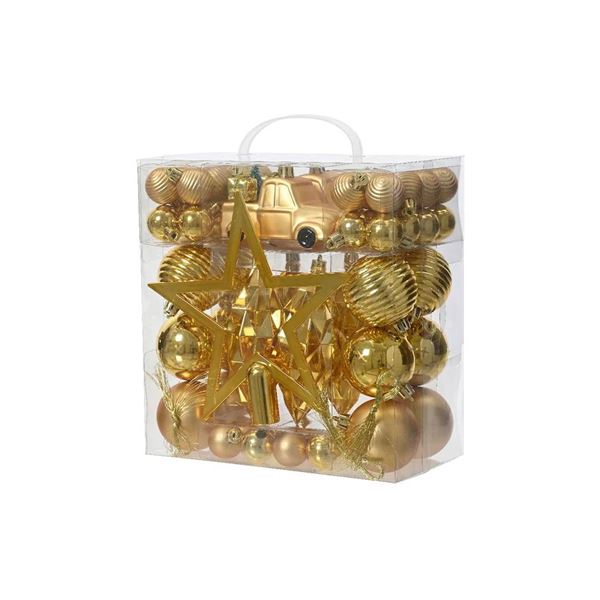 100-Piece Christmas and Wedding Decoration Set with Gold Ornaments