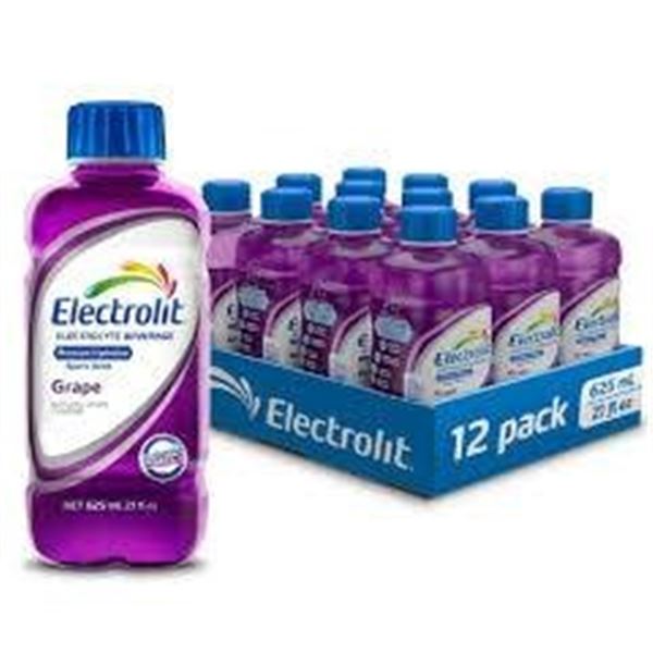 12 Electrolit Electrolyte Beverage Grape Flavor 625 mL Bottles