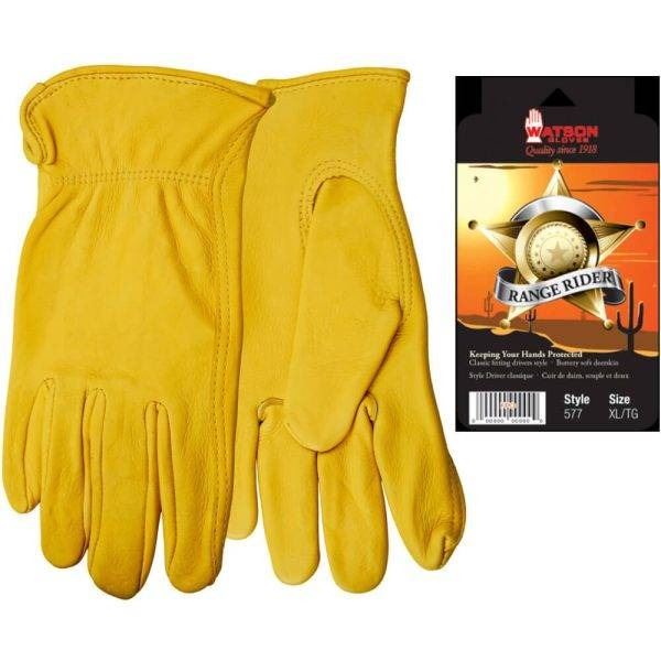 Watson Range Rider Leather Gloves Style 57L, Size Large, Set of Two Pairs