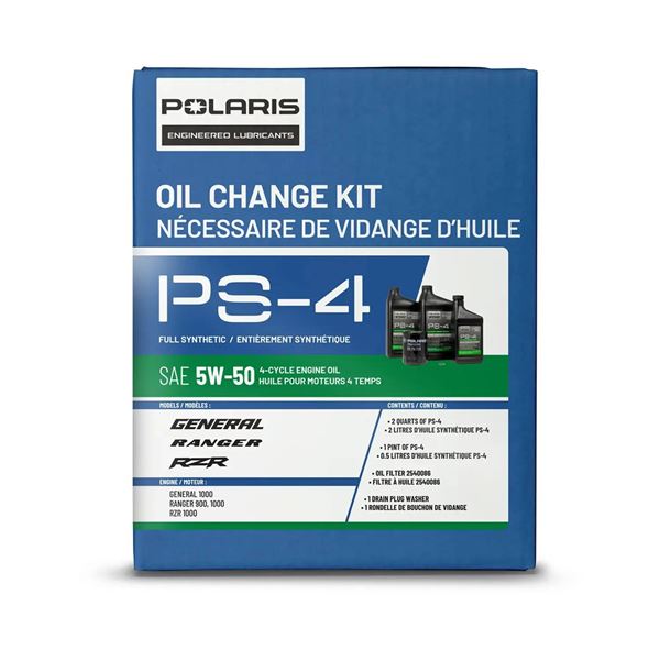 Polaris PS-4 Full Synthetic Oil Change Kit, SAE 5W-50