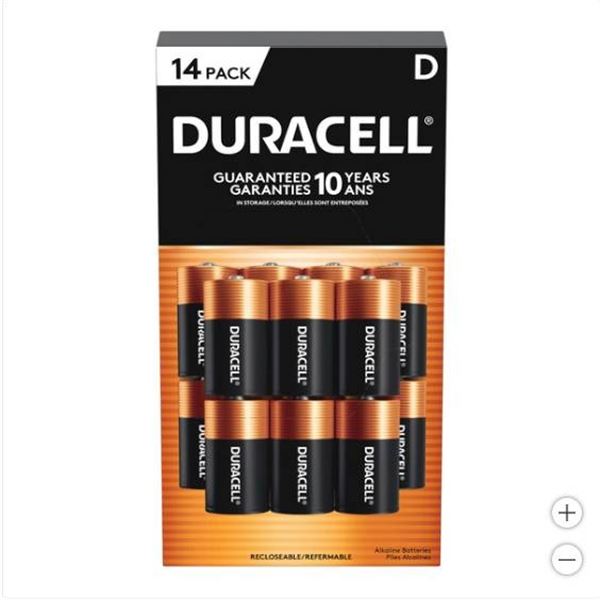 Duracell D Batteries, 14-Pack with 10-Year Guarantee