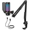 Image 1 : TONOR Gaming USB Microphone Set for PC, RGB Condenser Mic with Boom Arm Quick Mute, Pop Filter, Shoc