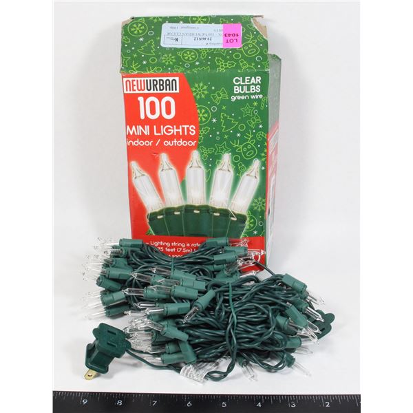OPEN BOX - 100 NEWURBAN CLEAR MINI LIGHTS