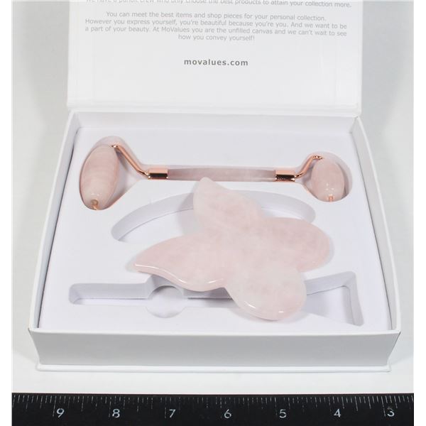 OPEN BOX - MOVALUES ROSE QUARTZ ROLLER