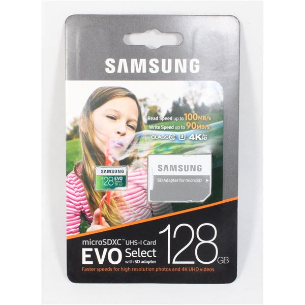 NEW UNOPENED - SAMSUNG 128GB MICROSDXC UHS-I CARD