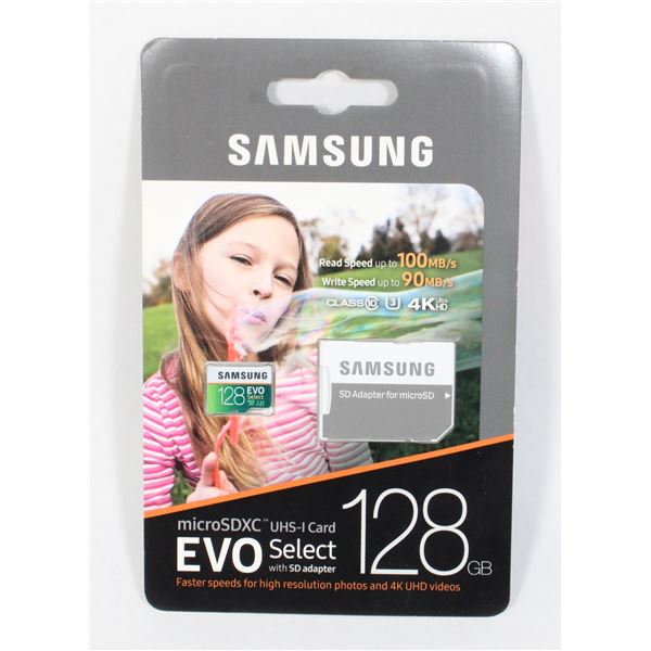 NEW UNOPENED - SAMSUNG 128GB MICROSDXC UHS-I CARD