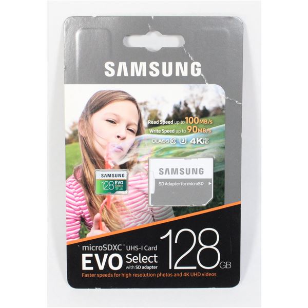 NEW UNOPENED - SAMSUNG 128GB MICROSDXC UHS-I CARD