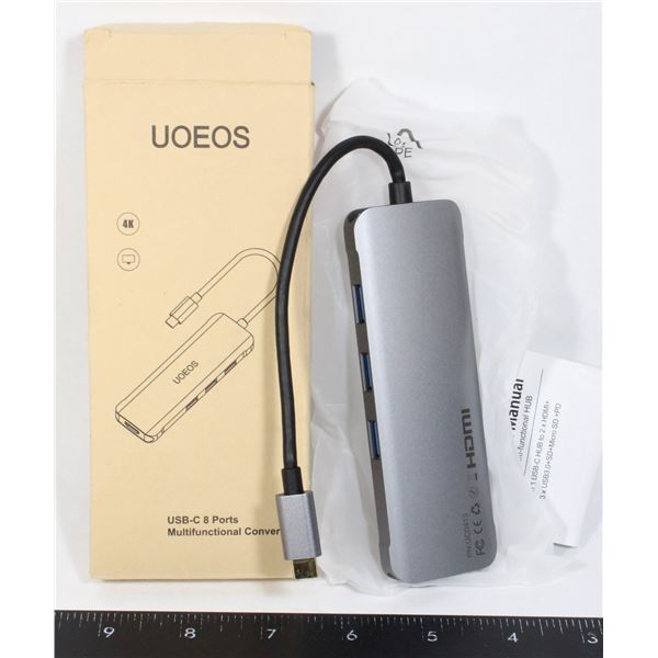 OPEN BOX - UOEOS USB-C 8 PORTS CONVERTER