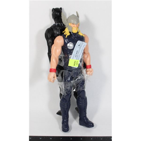 MARVEL HASBRO THOR AND BLACK PANTHER FIGURES