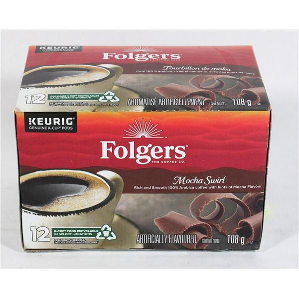 BOX OF 12 FOLGERS MOCHA SWIRL K-CUP CAPSULES 108G