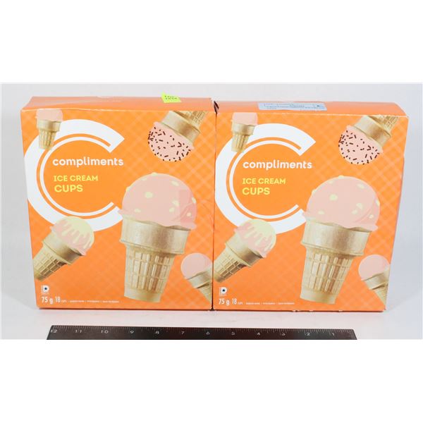2 BOX COMPLIMENTS ICE CREAM CUPS