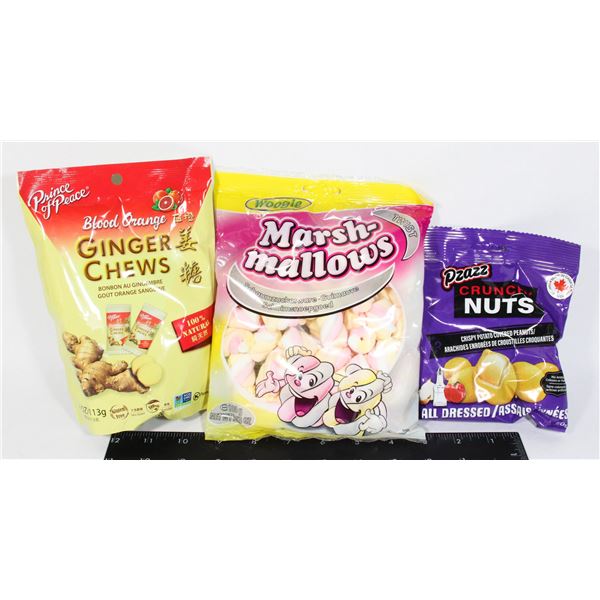 GINGER CHEWS/MARSHMALLOWS/CRUNCHY NUTS