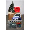 Image 1 : BOX OF CHRISTMAS LIGHTS AND DECORATIONS