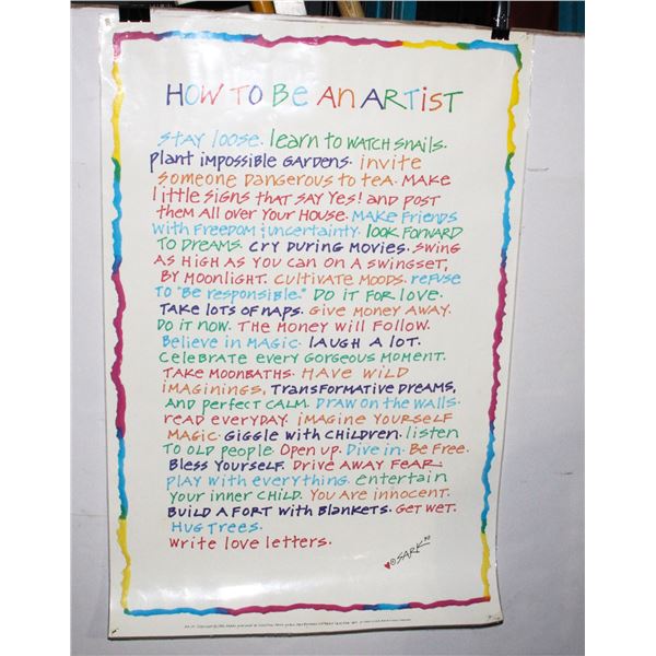 VINTAGE 1990 LAMINATED "HOW TO BE AN ARTIST"